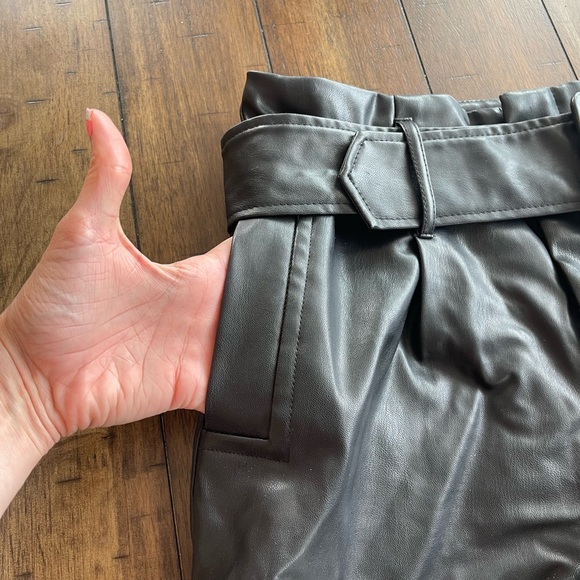 Faux Leather Shorts W/Belt - Picture 6 of 6